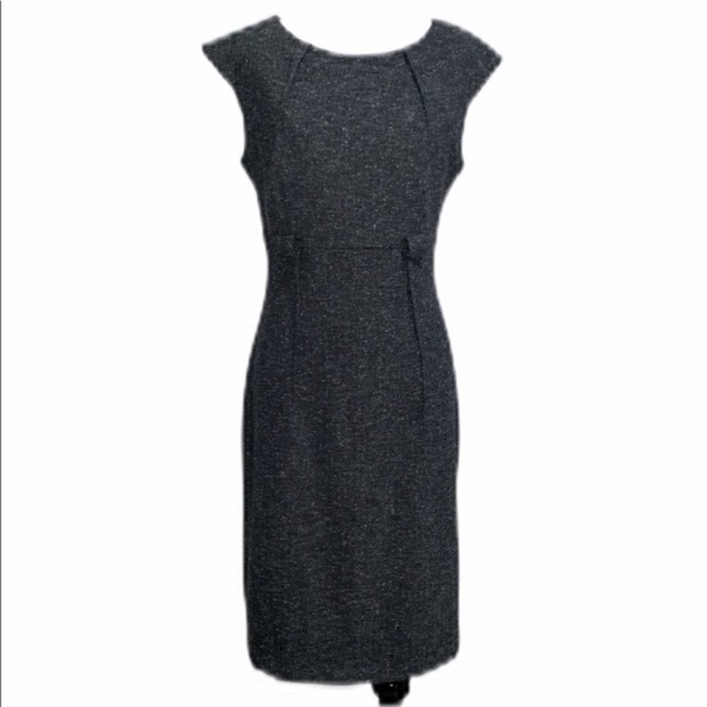 Connected Apparel Cap Sleeve Belted Dress